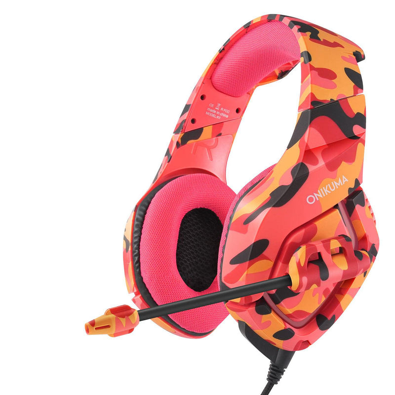 Onikuma K1-B Elite Stereo Gaming Headset (Camouflage Red)