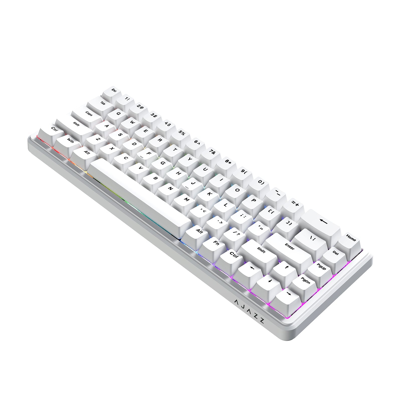 Ajazz AK680 Max RGB Tri-Mode 68-Keys Aluminum Positioning Plate Gasket-Mounted South Facing (1K Wireless + 8K Wired) Polling Rate Hot Swappable Mechanical Keyboard (White) (Magnetic Grain Hifi Switch)