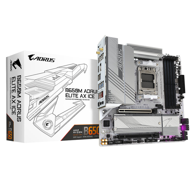 Gigabyte B650M Aorus Elite AX Ice DDR5 Motherboard