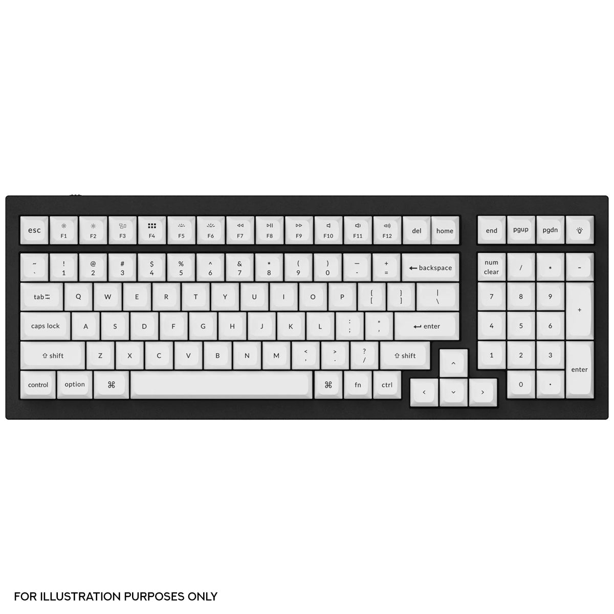 Keychron Double Shot KSA PBT Keycap Full Keycap Set (Black On White) (PBT-05)