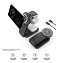 SODI W79 3-in-1 Magnetic Charger w/ 15W Qi2 Wireless Charging Night Light (Black)