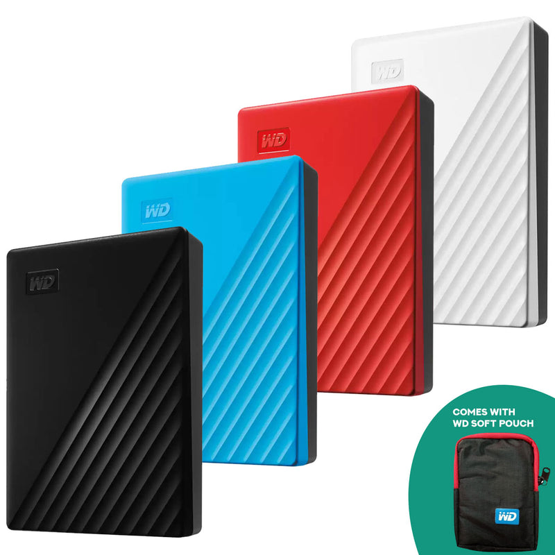 WD My Passport External Hard Drive USB 3.2 Gen1 6TB + WD Soft Pouch