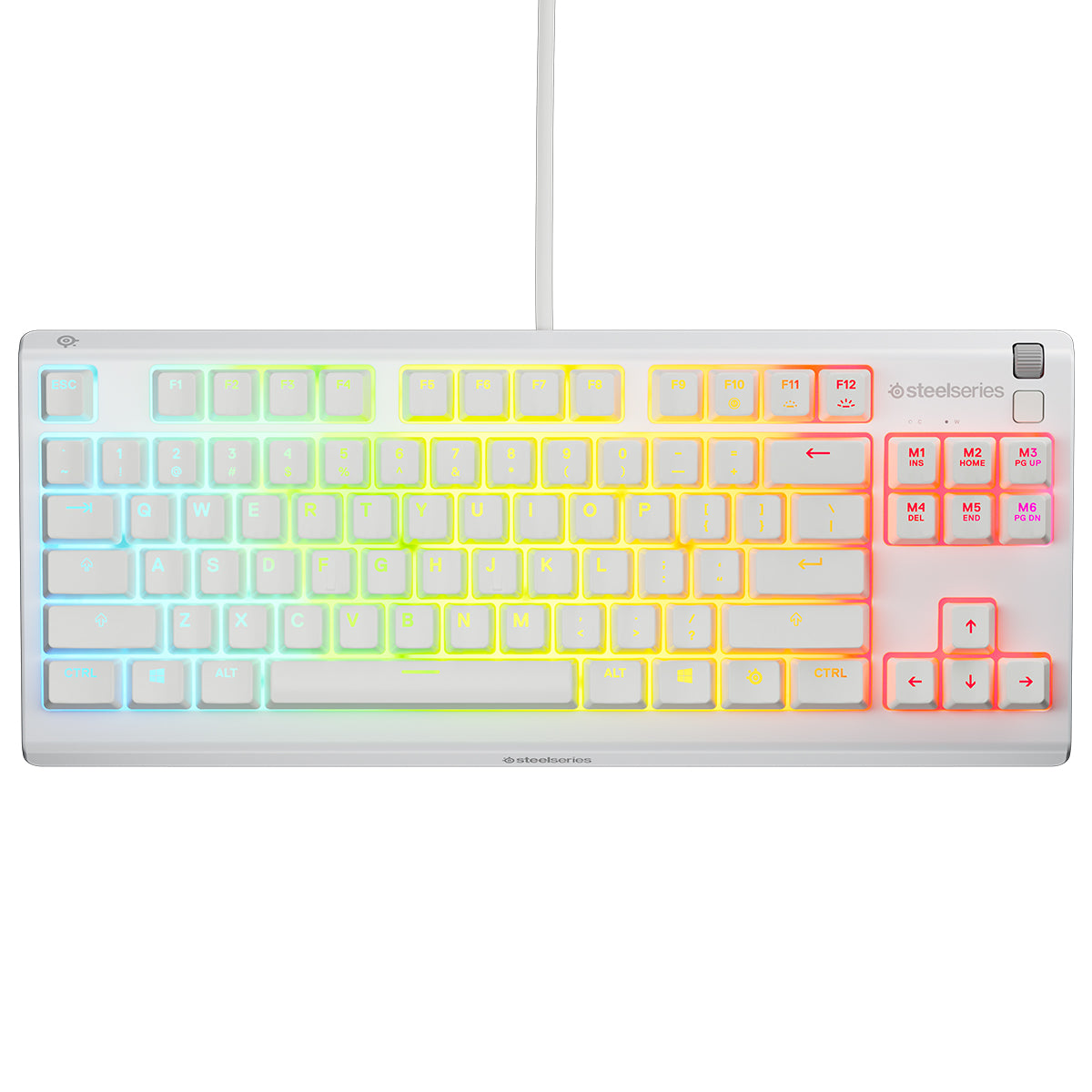 SteelSeries Apex 3 TKL RGB Water & Dust Resistant Whisper Quiet Switches Gaming Keyboard (White) 