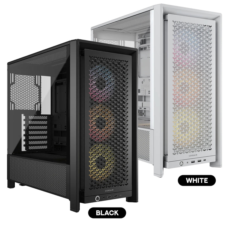 Corsair Frame 4000D RS ARGB Modular Mid-Tower PC Case (Black, White)
