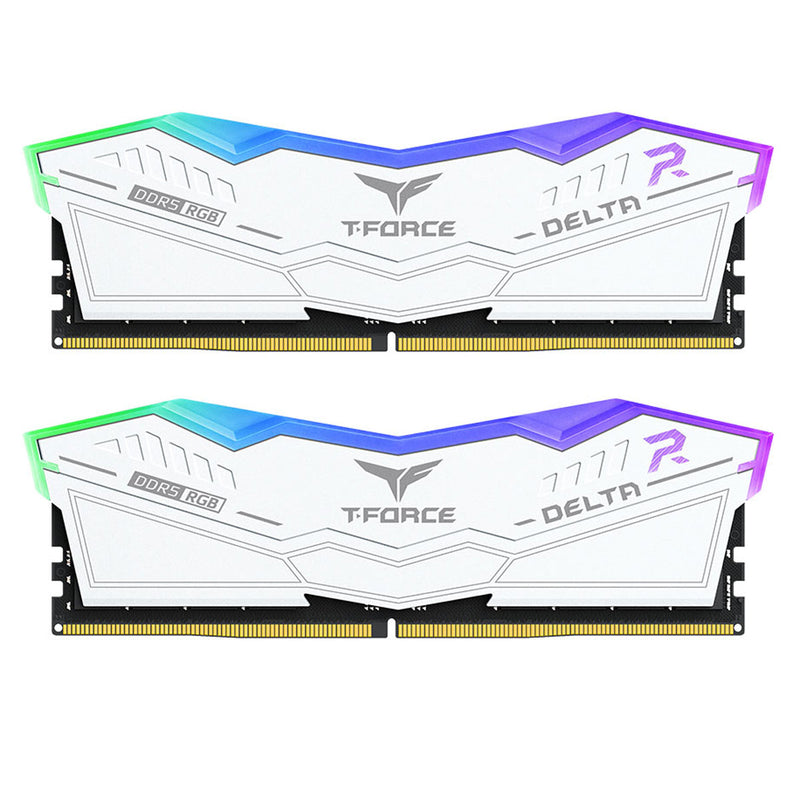 TeamGroup T-Force Delta RGB 64GB (2x32GB) DDR5 6000MHz CL38-38-38-78 1.35V Gaming Desktop Memory (Black, White)