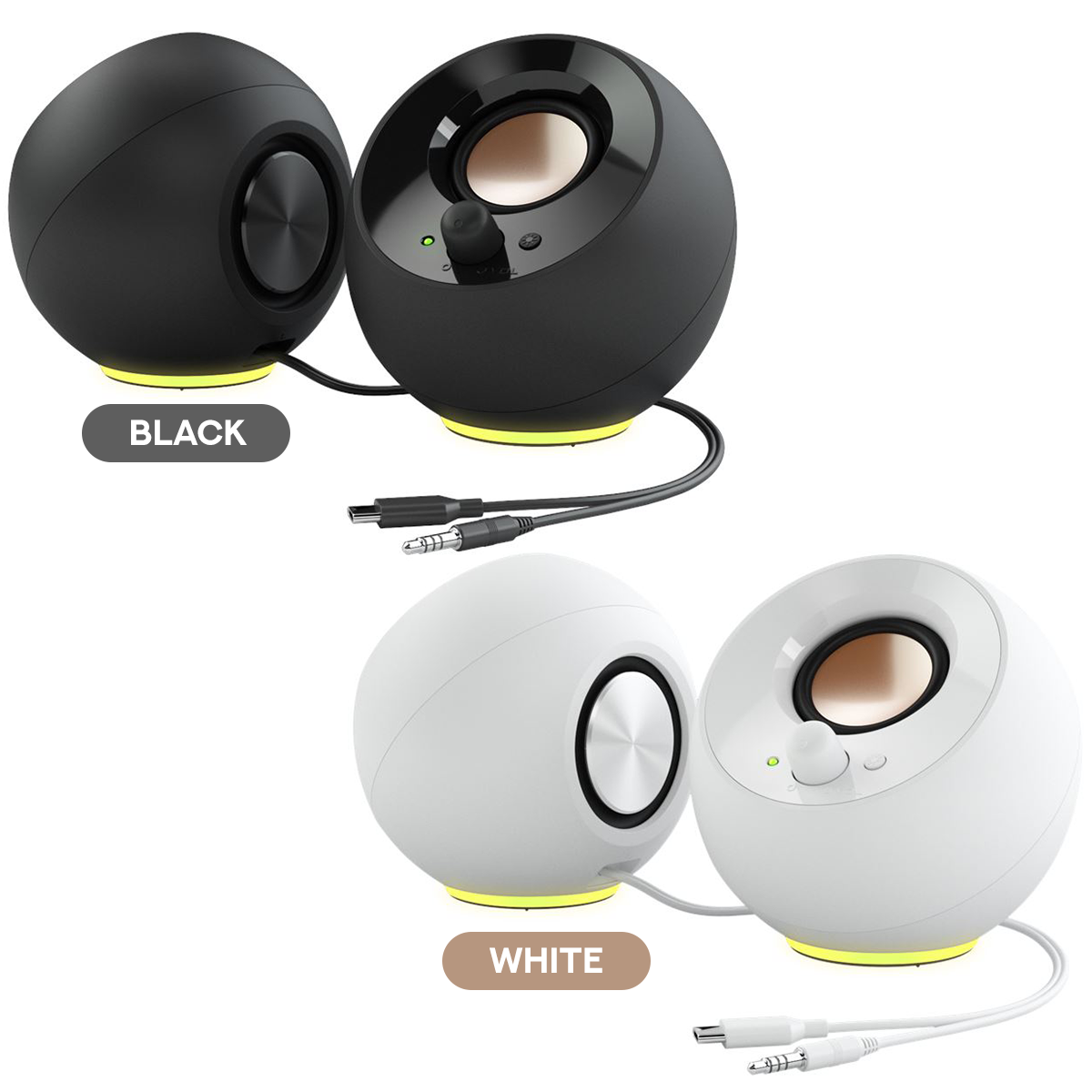 Creative Pebble SE Minimalist 2.0 USB-C Powered Desktop Speakers with RGB Lighting