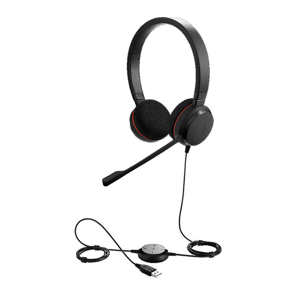 Jabra Evolve 20 Stereo UC Wired Professional Headset (Black)