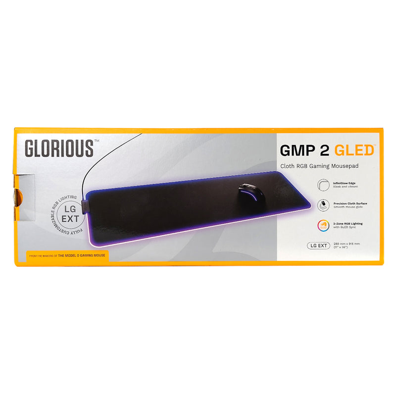 Glorious GMP 2 GLED RGB Cloth Gaming Mousepad - Black (XL, XXL, 3XL, Large Extended, XL Extended)