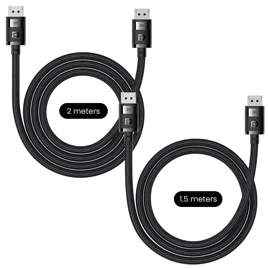 Baseus High Definition Series DP 8K To DP 8K Adapter Cable (Cluster Black) (2M, 1.5M) (B00633706111-02, B00633706111-01)