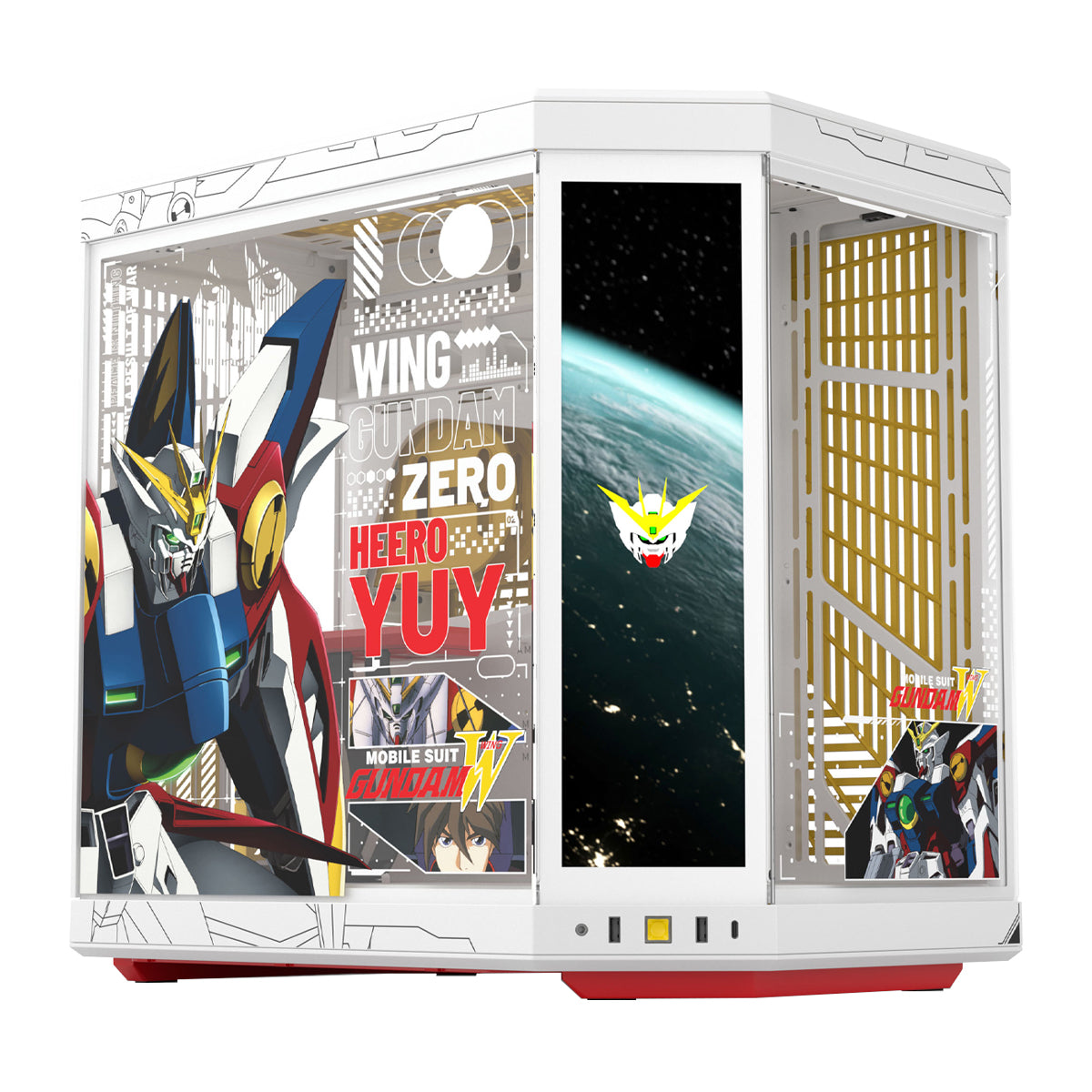 Hyte Gundam Wing Y70 Touch Infinite Dual Chamber ATX Mid-Tower Modern Aesthetic Case (White)