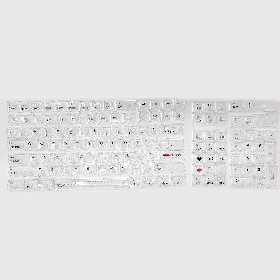 Royal Kludge CBSA-3 132 Keys Plastic Transparent Profile Keycaps Fullset (Pink)