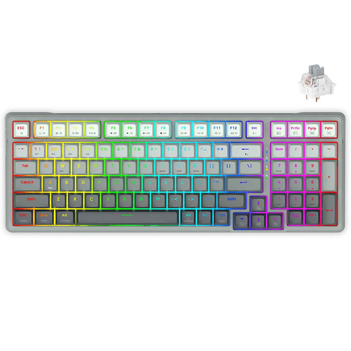 E-Yooso Z-99 Tri-Mode RGB 99-Keys Mechanical Keyboard Gradient Grey | DataBlitz