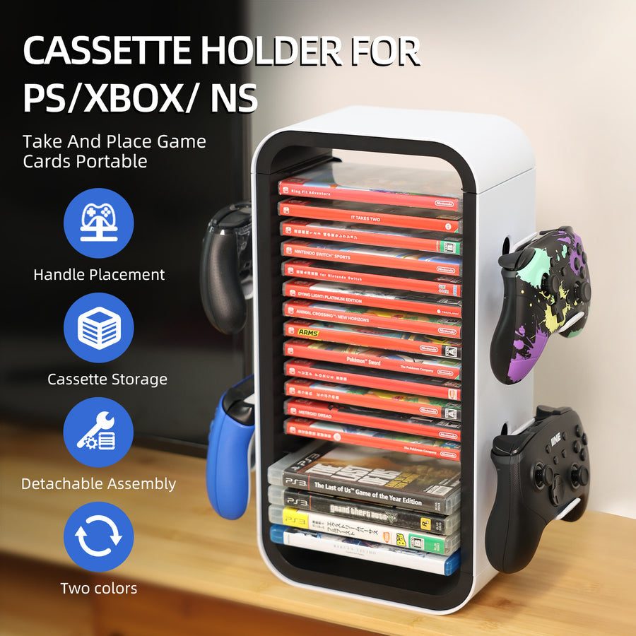 IINE Cassette Storage Rack For PS5 / Xbox / Switch (White) (L866) | DataBlitz