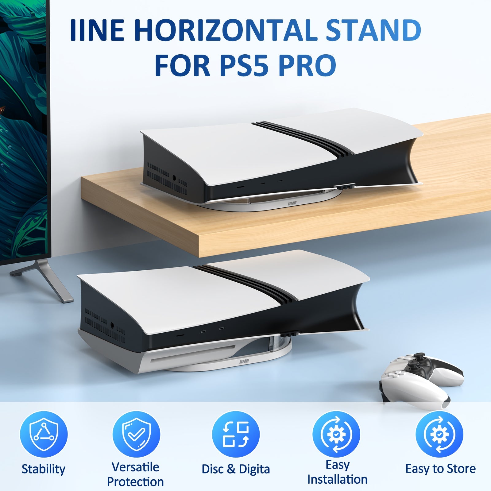 IINE Horizontal Stand for PS5 Pro (Transparent) (L1107)