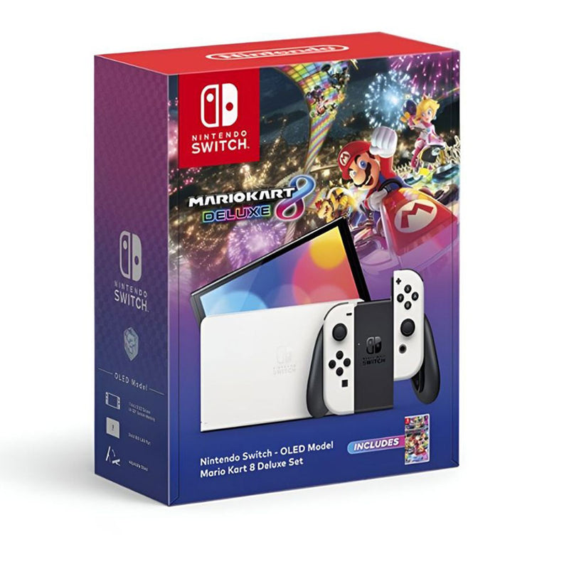 Nintendo Switch Console OLED Model White & Mario Kart 8 Deluxe Set
