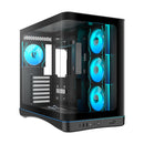 Sama V62S Mid-Tower Curved Panoramic TG Panel PC Case with 4x Pre-Installed ARGB Infinity Fans