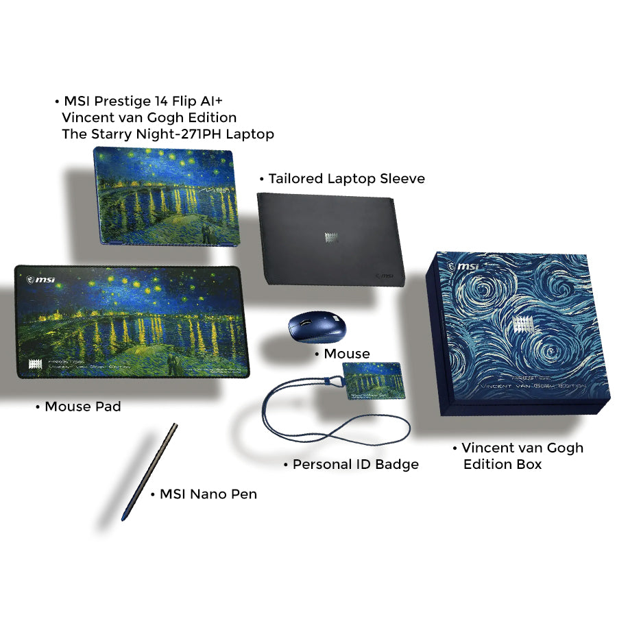MSI Prestige 14 Flip AI+ Vincent van Gogh Ed. Starry Night Over The Rhone-272PH Laptop