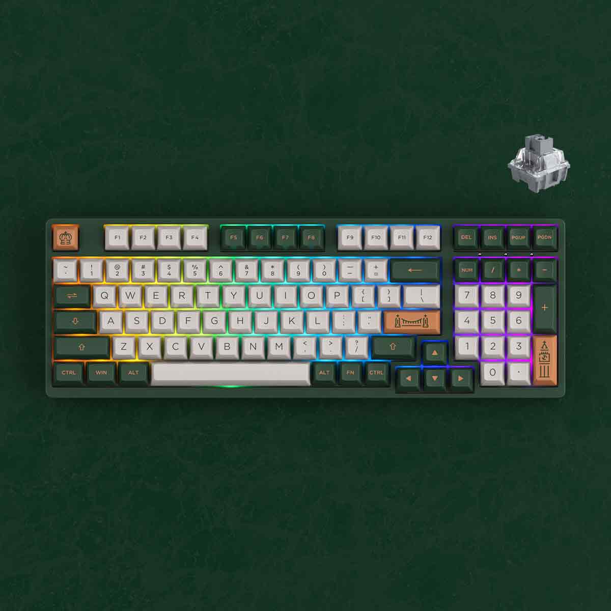 AKKO World Tour London 3098S Hotswappable RGB Mechanical Keyboard (Akko CS Silver)