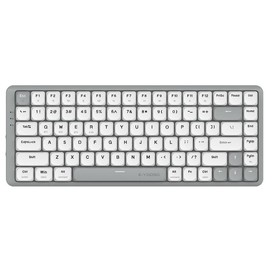 E-Yooso Z-84 Tri-Mode 84-Keys Mechanical Keyboard White/Grey (Red Switch)