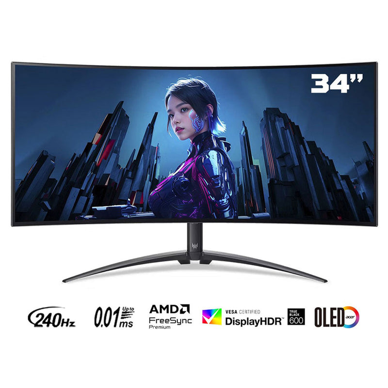 Acer Predator X34 X 34 UWQHD (3440x1440) 240Hz 0.01ms OLED Curved ...