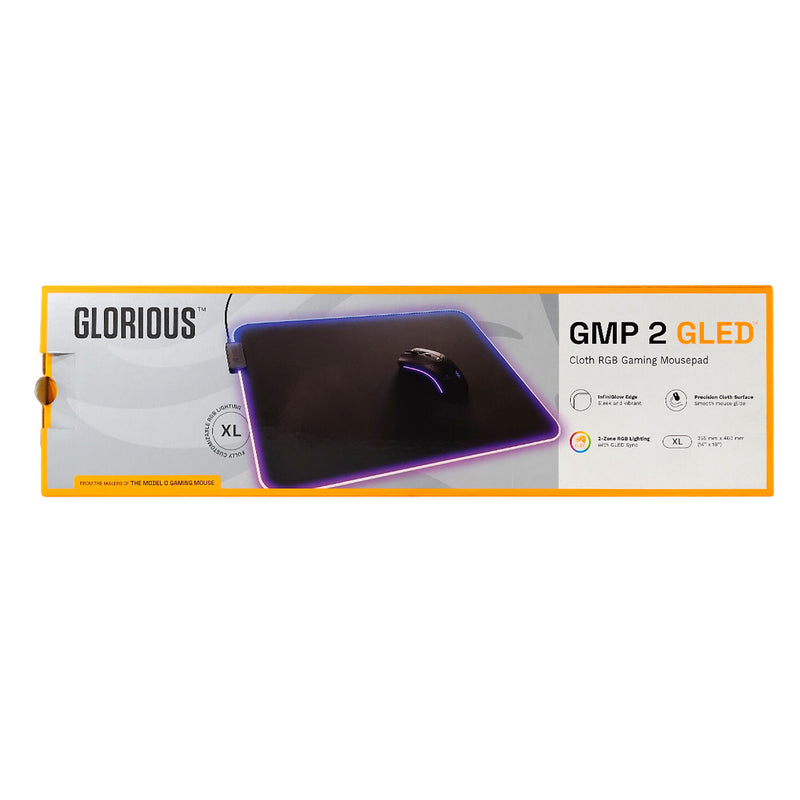 Glorious GMP 2 GLED RGB Cloth Gaming Mousepad - Black (XL, XXL, 3XL, Large Extended, XL Extended)