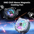 IINE Chill Meow Magnetic RGB Cooling Fan (Black, Silver)