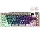 Royal Kludge RK M70 Tri-Mode RGB 73 Keys Hot-Swappable Mechanical Keyboard Mocha Grey (Cream Switch, Beige Switch)