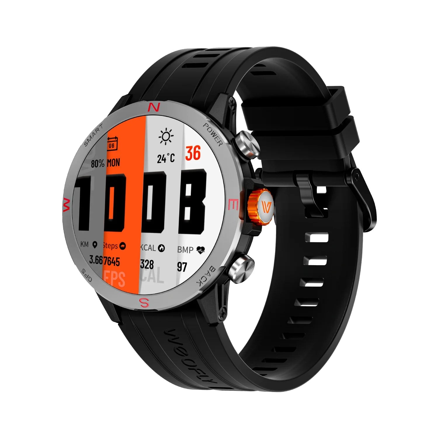 Weofly Conquer 2 Smartwatch (Black, Silver)