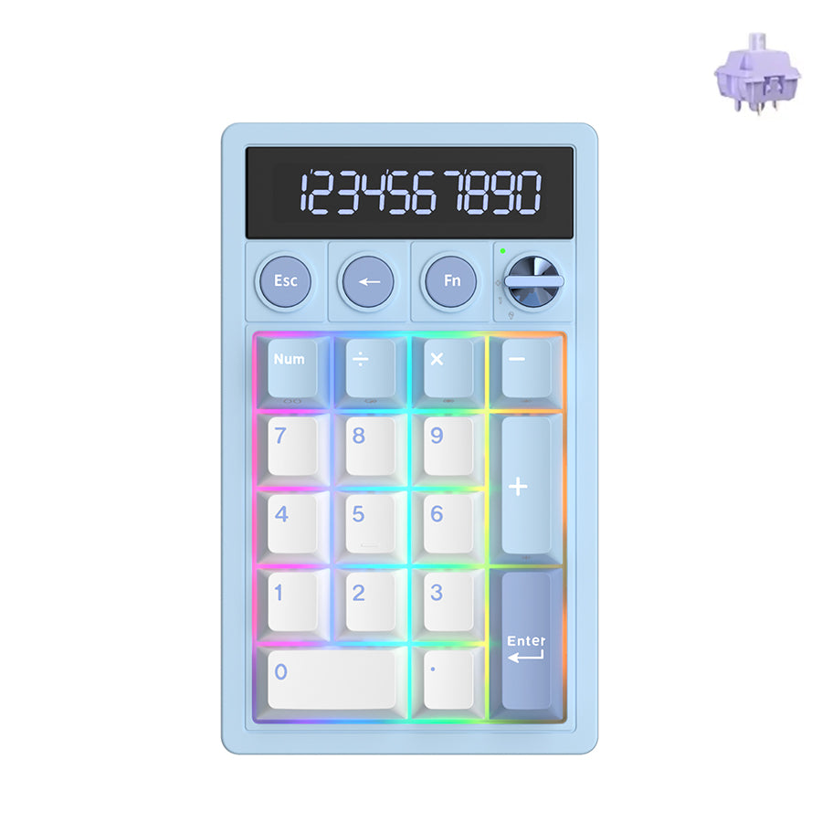 Royal Kludge M20 Tri-Mode RGB 2-in-1 Numeric KeyPad & Calculator Rhythm Blue