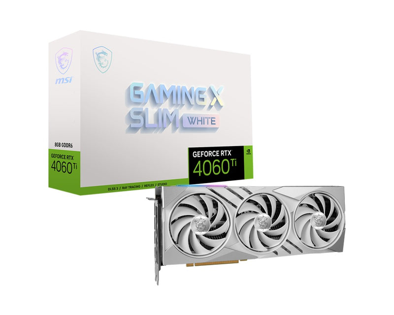 MSI GeForce RTX 4060 Ti Gaming X Slim 8GB GDDR6 Graphics Card (White)