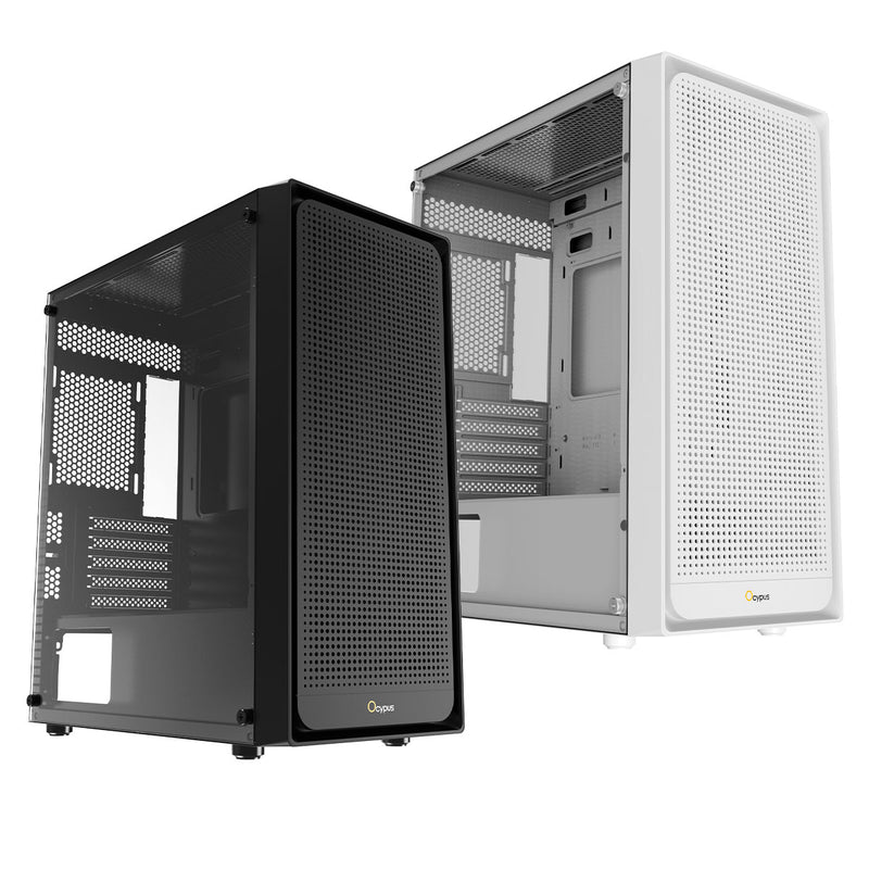 Ocypus Gamma C50 High Airflow Front Panel MATX Case (Black, White)