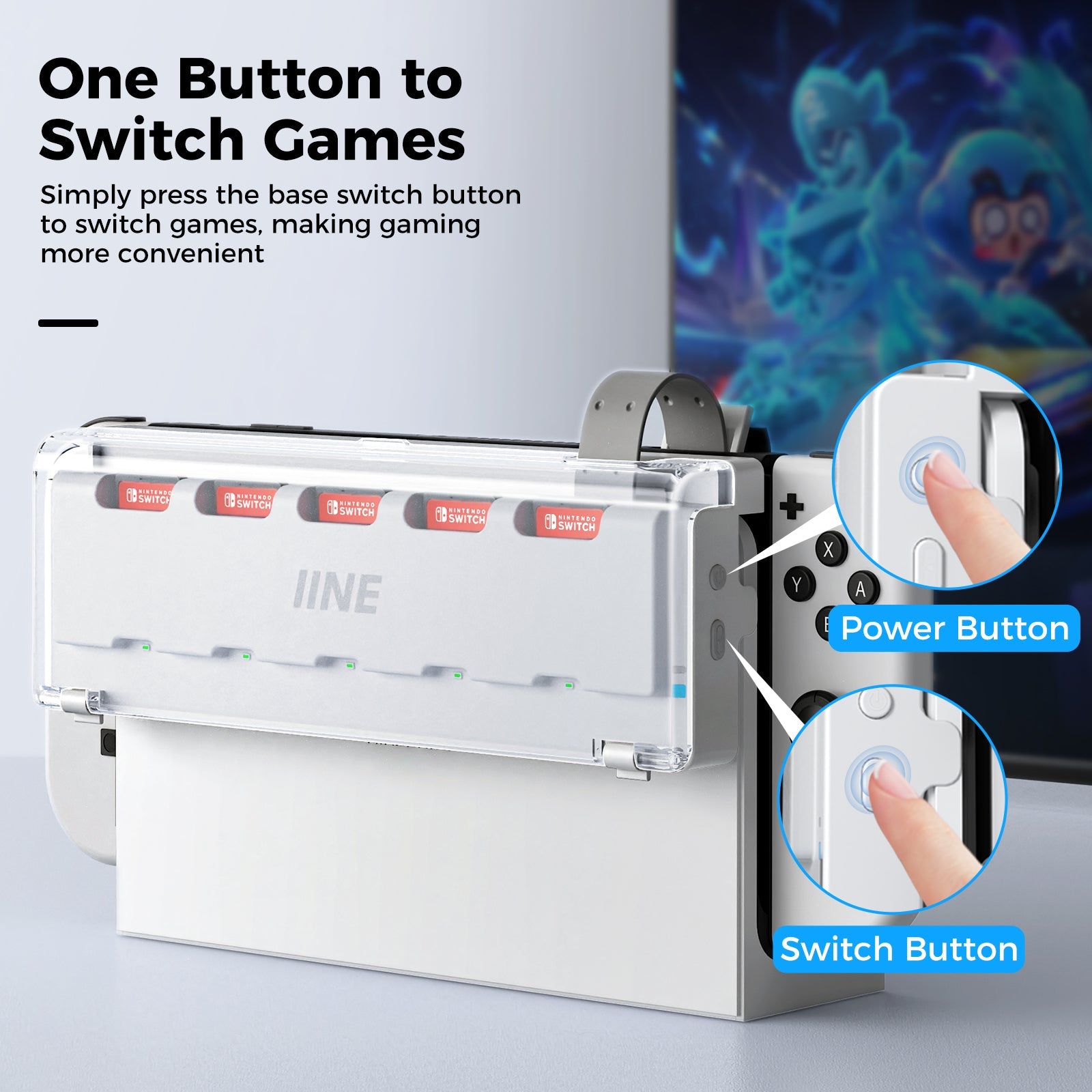 IINE 5-in-1 Game Cards Switcher for Switch/ Switch OLED (L863)