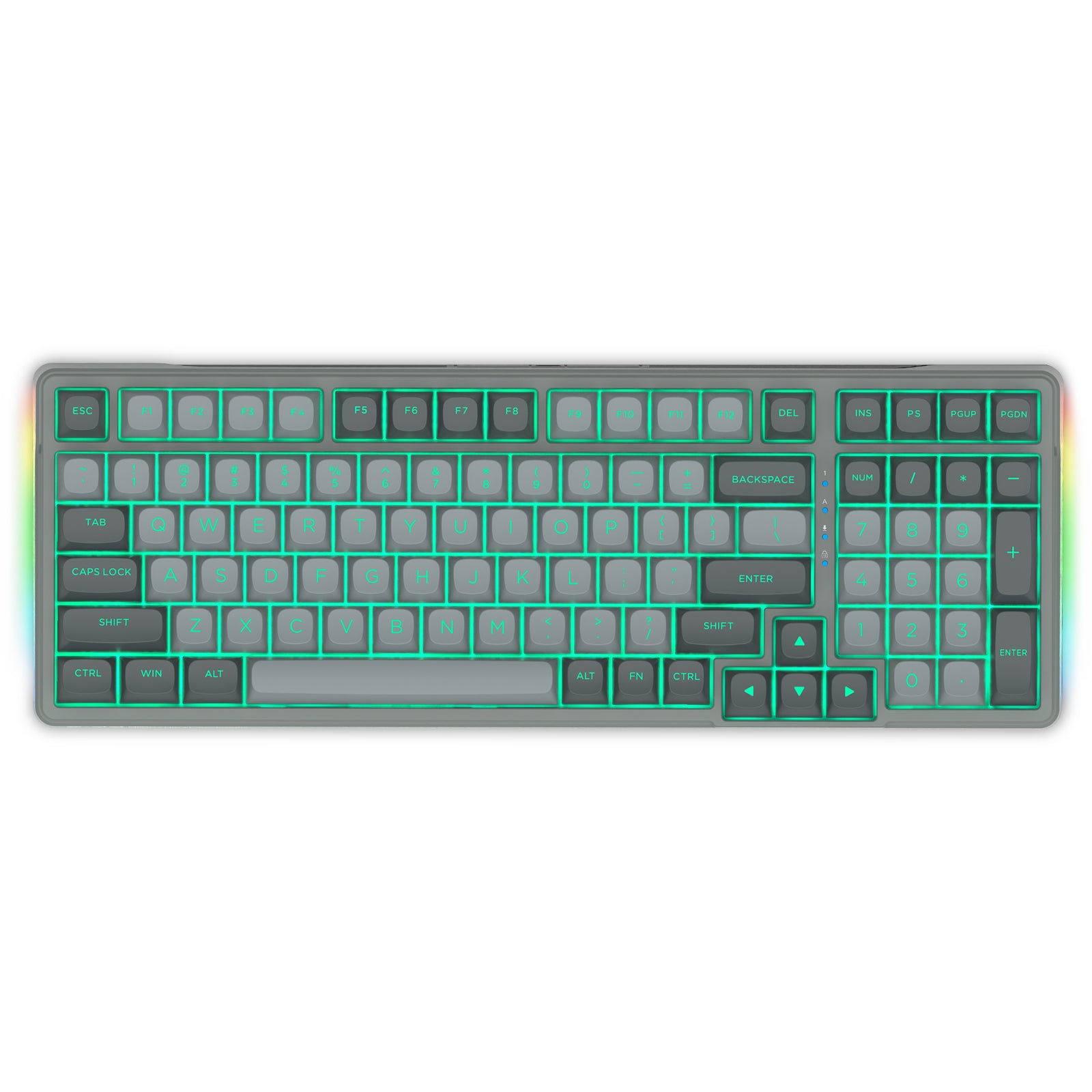 E-Yooso Z-99 RGB 99-Keys Wired Mechanical Keyboard Double Grey (Blue Switch, Silverwood Switch)