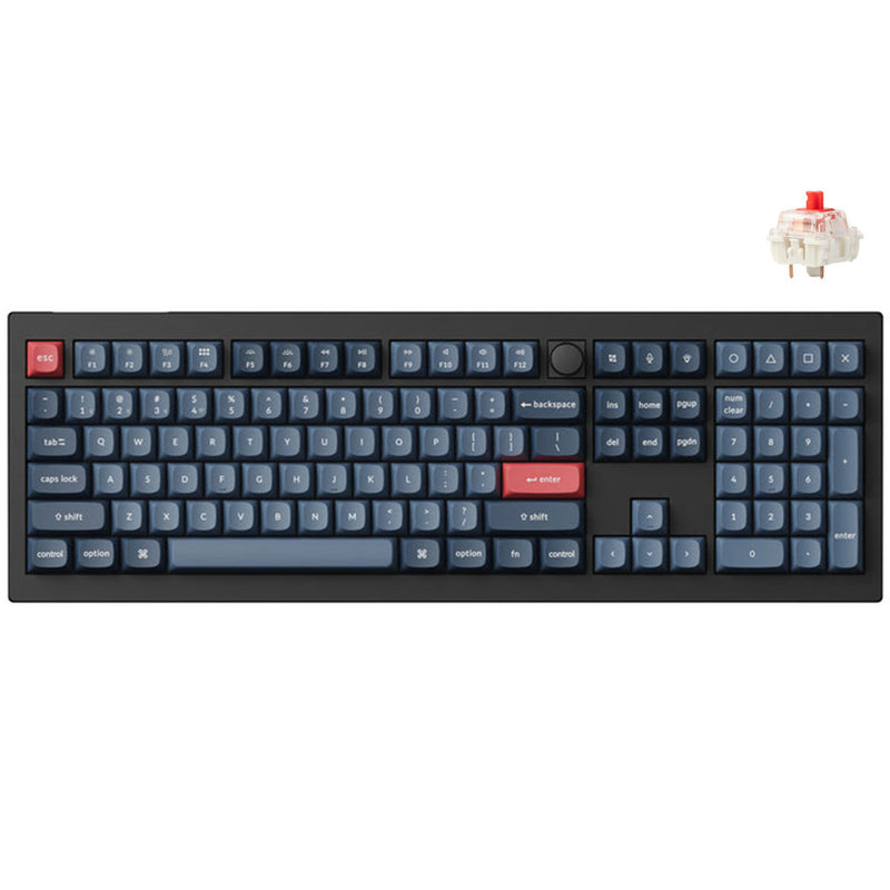 Keychron V6 Max QMK/VIA Fully Assembled with Knob RGB Backlit Hot-Swappable Full Size Wireless Custom Mechanical Keyboard