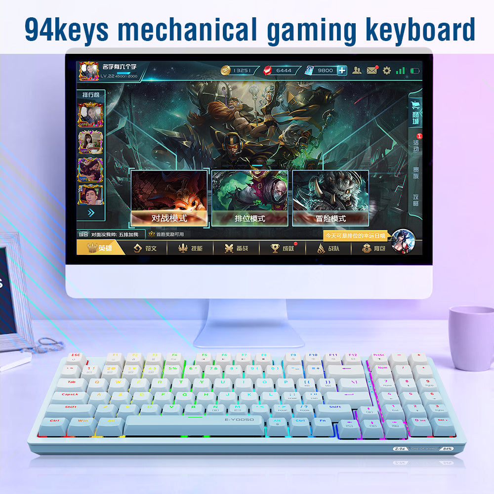 Z94 E-Yooso Z-94J Tri-Mode RGB 94-Keys Hot-Swappable Mechanical Keyboard ...