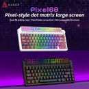 Ajazz Pixel68 Dot Matrix Large Screen RGB Tri-Mode Mechanical Keyboard (Black) (White Peach Switch)