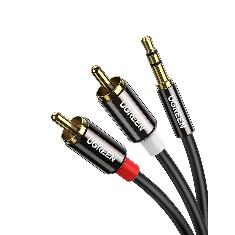 UGreen 3.5MM Male TO 2 RCA Male Cable - 5m (Black) (AV116/10591)