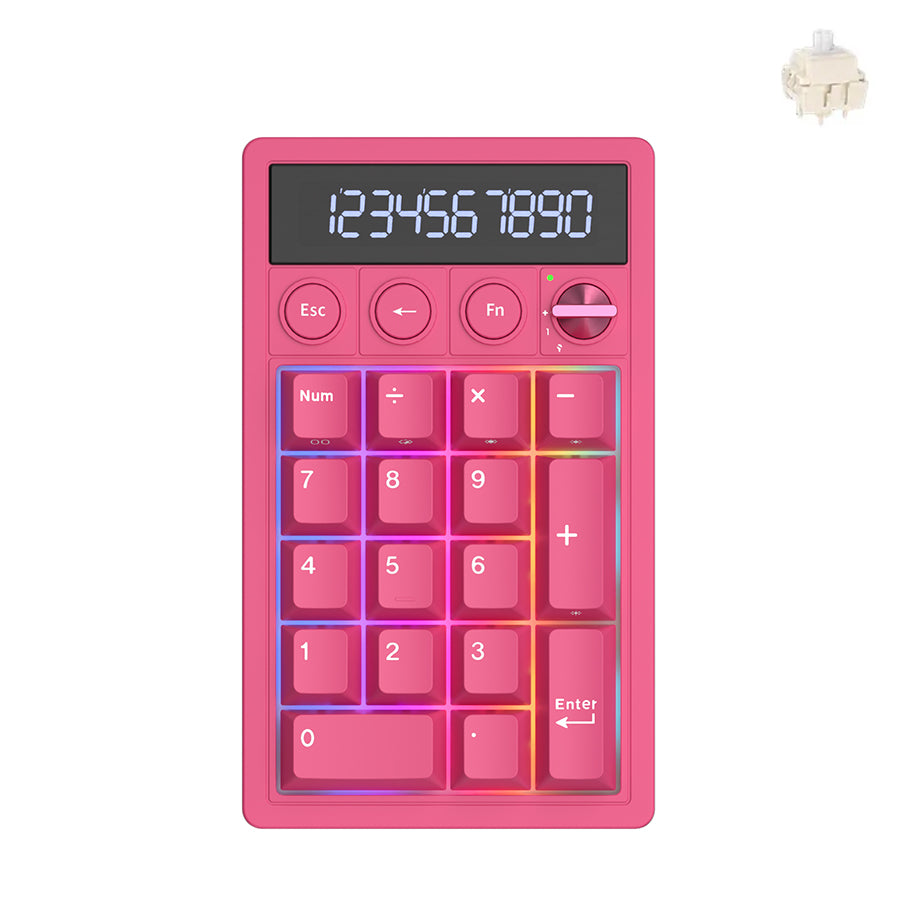 Royal Kludge M20 Tri-Mode RGB Numeric KeyPad & Calculator Berry Red