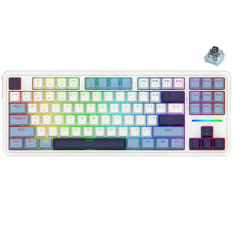 Redragon K728WBB RGB Antonium Pro 87 Keys 80% Gasket Mounted TKL Wireless Mechanical Keyboard