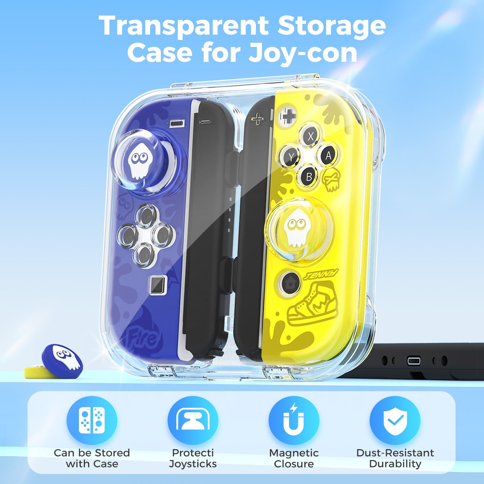 Joycon Case IINE Transparent Storage Case For Switch Joy-Con