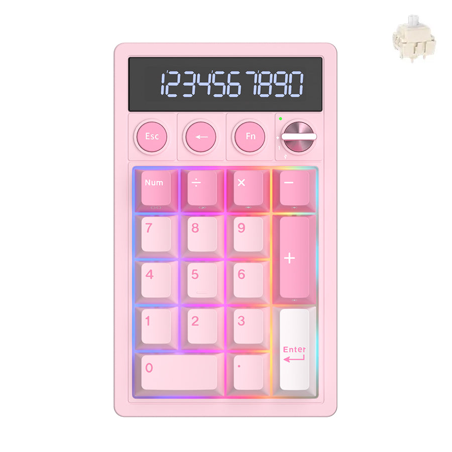 Royal Kludge M20 Tri-Mode RGB KeyPad & Calculator Pink Melody