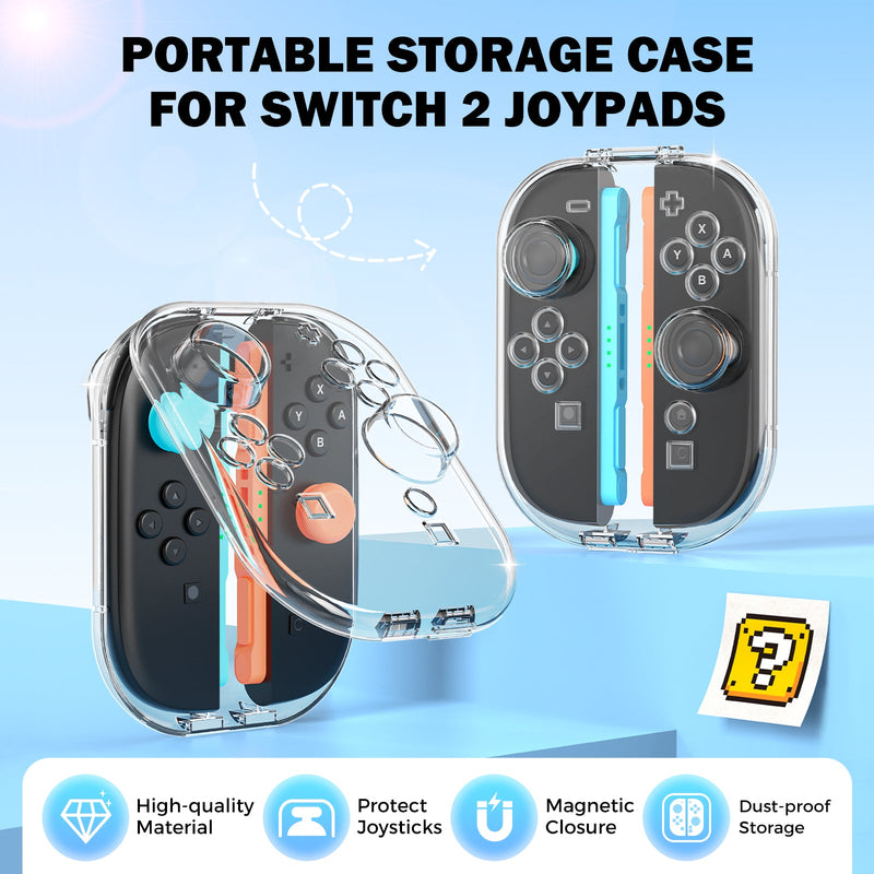 IINE Magnetic Storage Case for Nintendo Switch 2 Joy-Con (Transparent)
