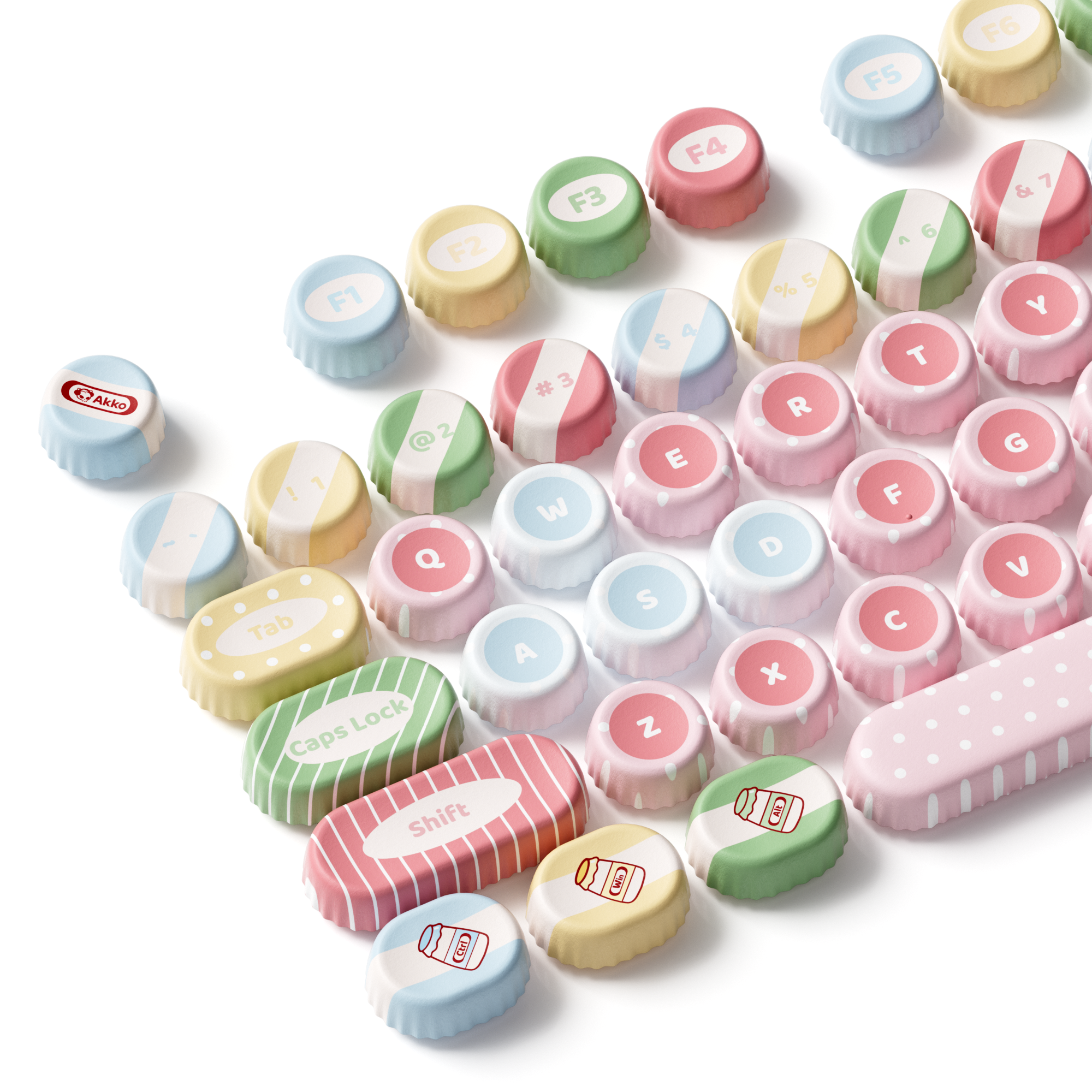 Akko Classic BottleCap Keycap Set BottleCap Profile 131 Keys