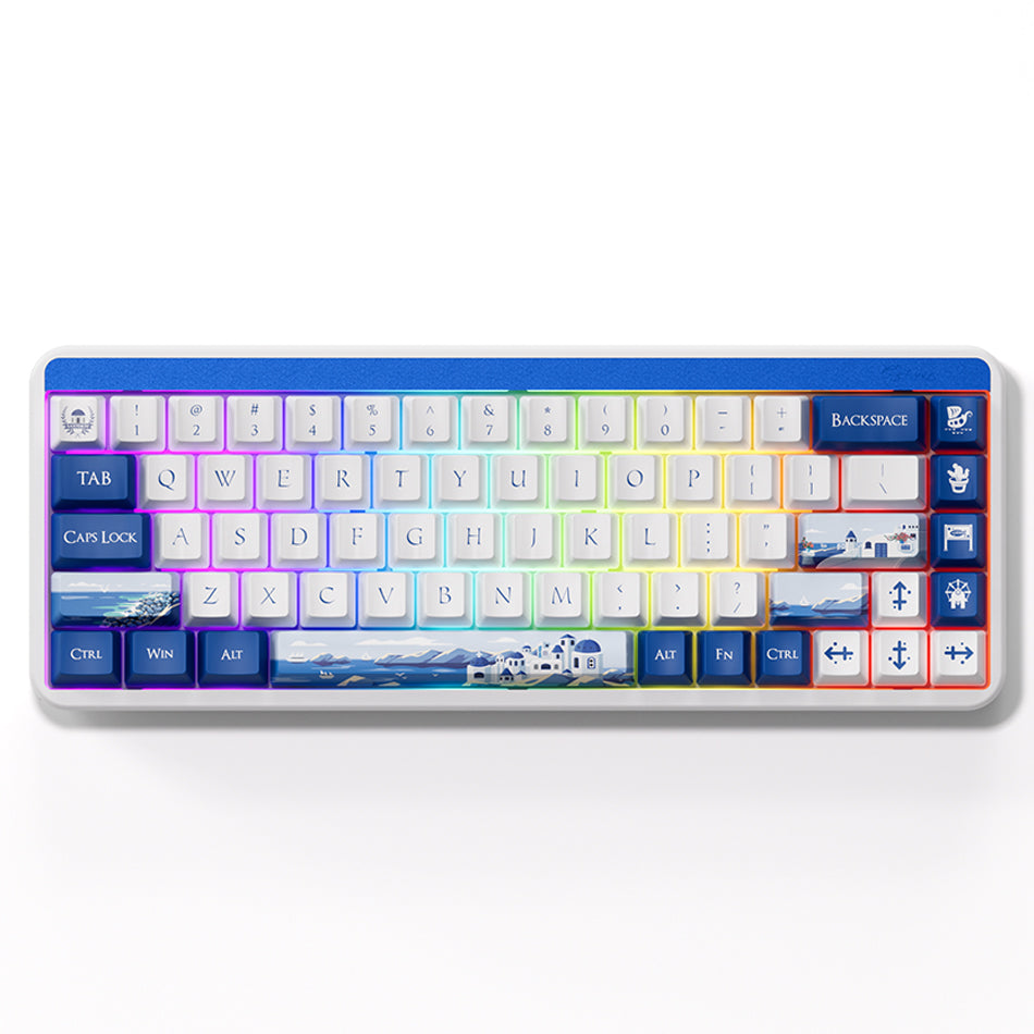 Akko JIN01 Santorini Aluminum Case Multi-Mode RGB Hot-Swappable Mechanical Keyboard (Akko Rosewood Switch)