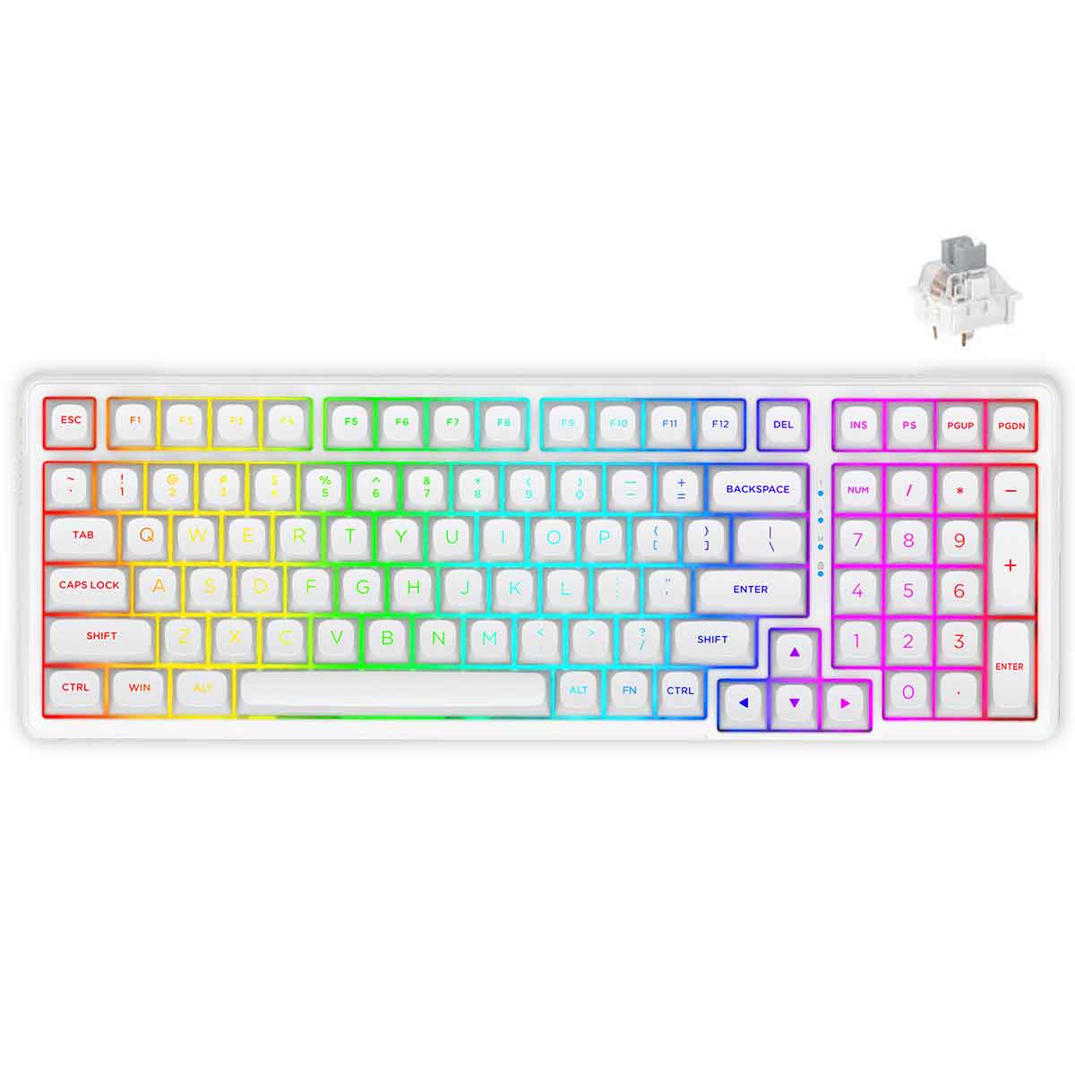 E-Yooso Z-99 RGB 99-Keys Wired Mechanical Keyboard White | DataBlitz