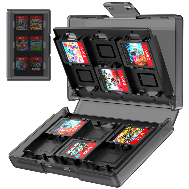 Transnovo 24-in-1 Game Card Storage Case for Nintendo Switch 2 (Transparent Black) (NS2-CC01)