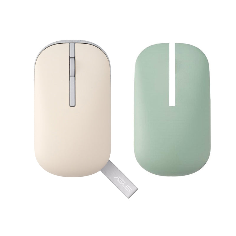 Asus Marshmallow MD100 Portable Wireless Mouse (Oat Milk) + Green Tea Latte Cover