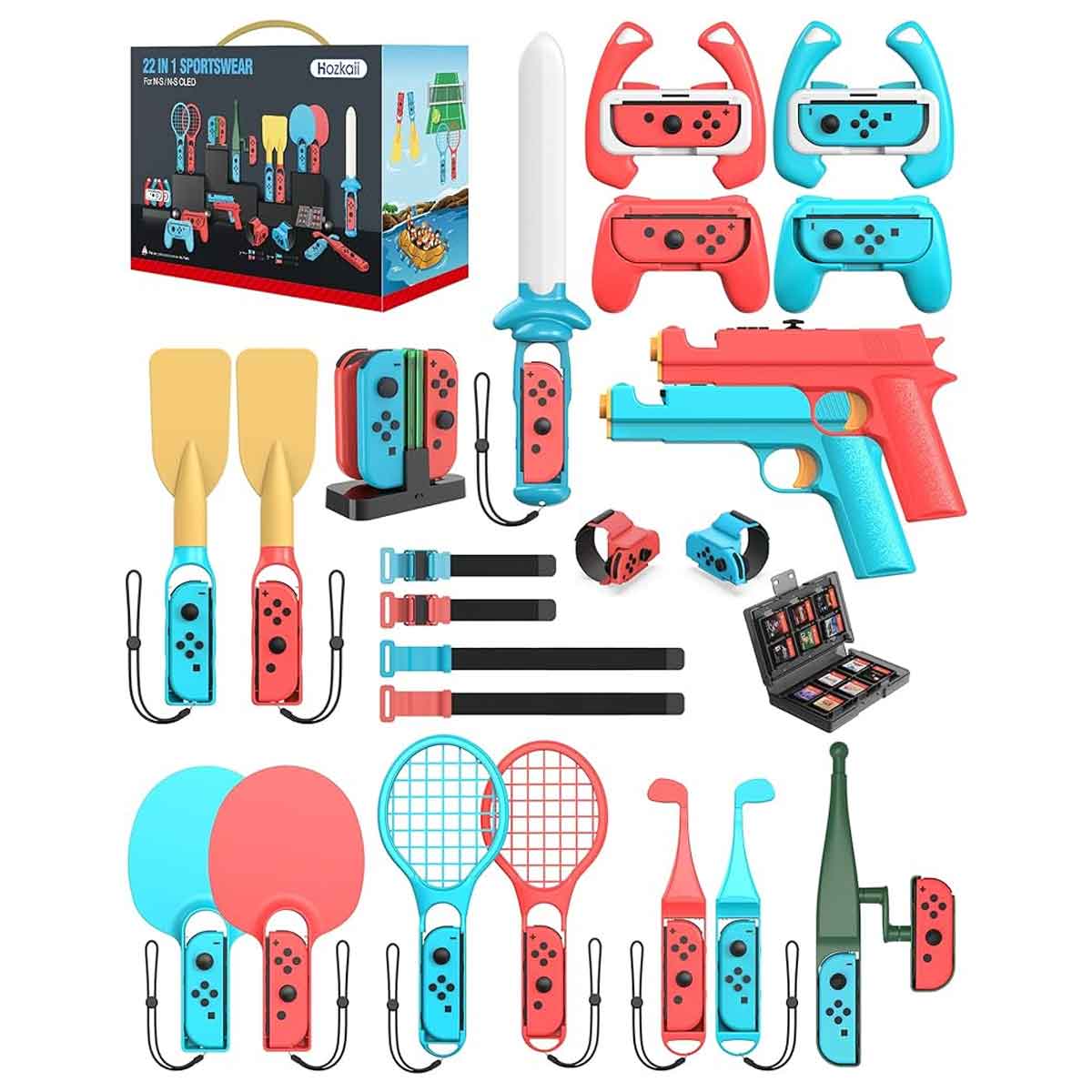 Hokzaii 22-in-1 Switch Sports Accessories for Switch/ Switch OLED (TNS-2170)