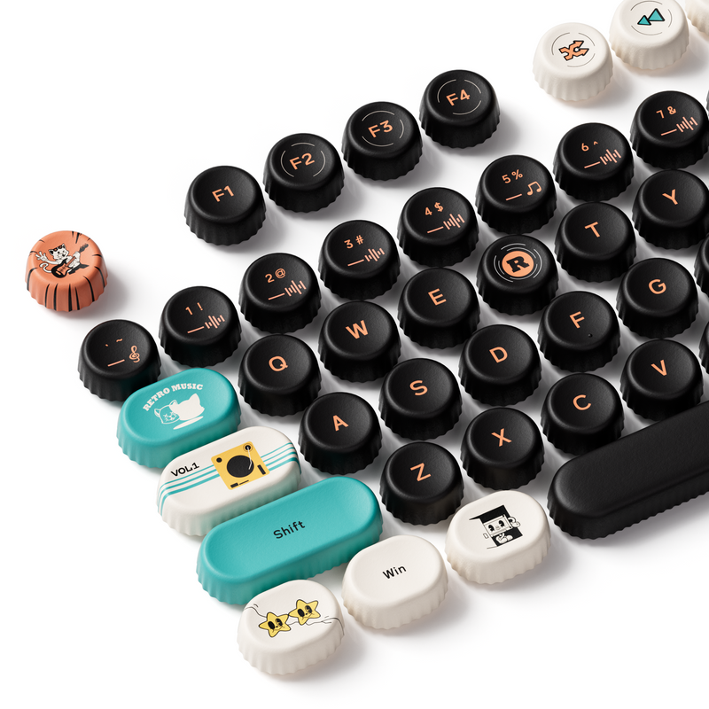 Akko Punk Cat BottleCap Keycap Set BottleCap Profile 131 Keys