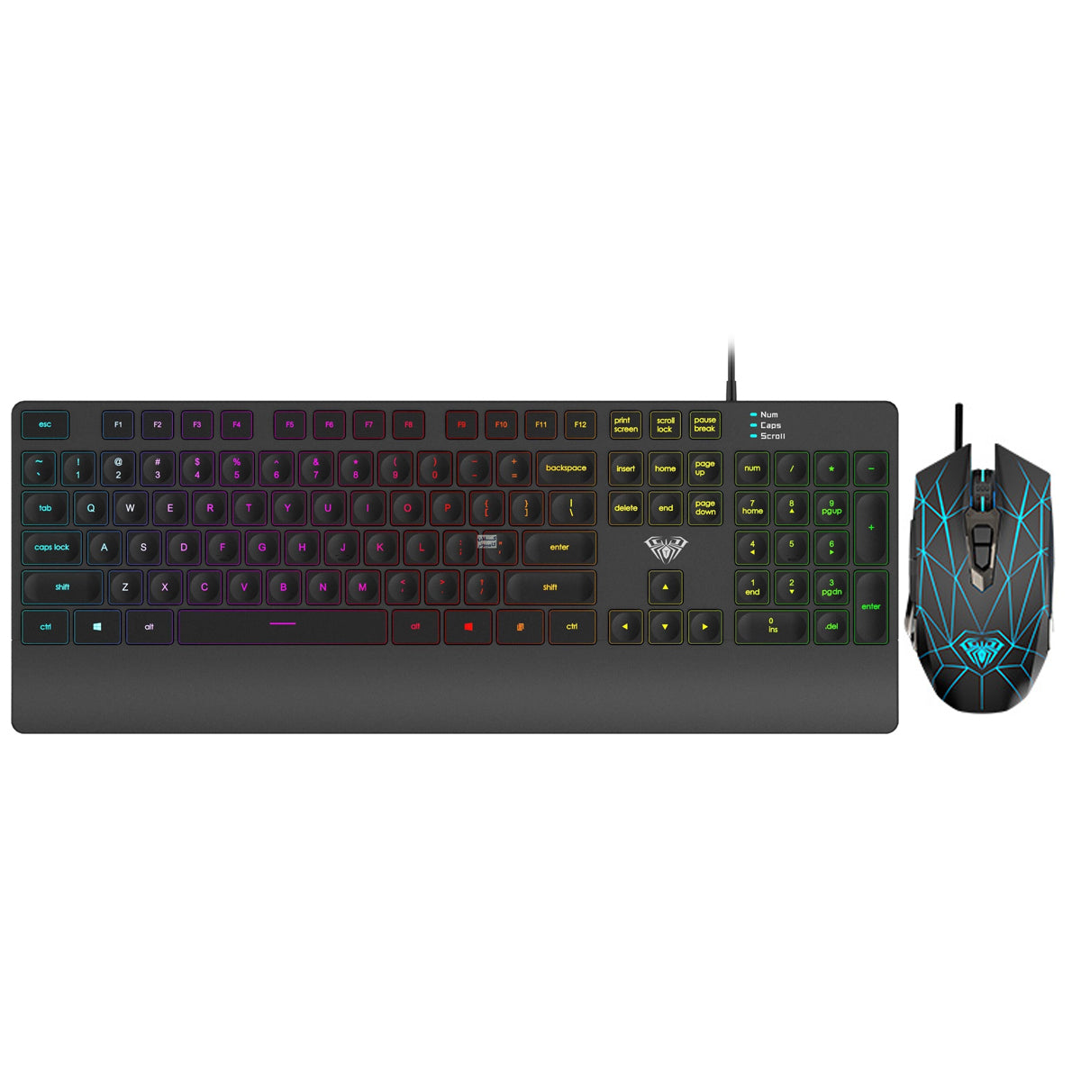 Aula Wind T201 Wired Membrane Gaming Keyboard & Mouse Combo (Black)